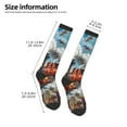 thumbnail image 2 of Naloa Red Train Hot Air Balloon Thigh High Socks Extra Long Stretchy Sock Women Over Knee High Opaque Stocking Daily Wear, 2 of 6