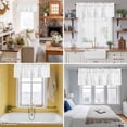 thumbnail image 5 of Pure White Light Filtering Valance Curtains, Solid Color Rod Pocket Short Window Valance for Kitchen and Bathroom Windows 1 Panel 42"x18", 5 of 9