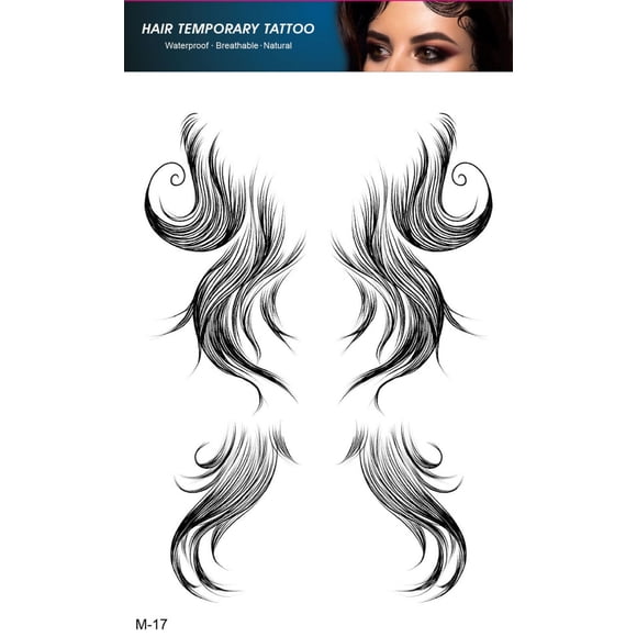 2 Pcs Baby Hair Tattoo Stickers Tattoo Edges for Hair Fake Hairline Stickers Temporary Waterproof Lasting Curly Hair DIY Salon, #17