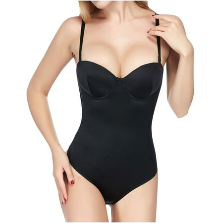 

JNGSA Bodysuit Shapewear For Women Spanx Shapewear For Women Tummy Control Ladies Solid Push-Up Lingerie Stretch Removable Sling Body Shaper Bodysuit Shape Wear