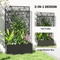 thumbnail image 4 of Outsunny Metal Planter Box with Trellis, 44.5" Tall Raised Garden Bed, 4 of 10