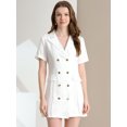 thumbnail image 2 of INSPIRE CHIC Robe Ceinturée à Col Rabattu à Double Boutonnage Unie pour Femme, 2 of 6