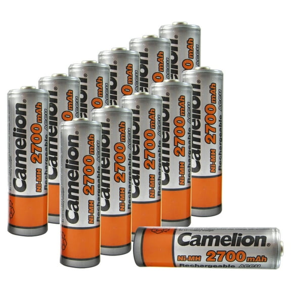 Camelion AA 2700mAh High Capacity Rechargeable Battery (12 Pack) AA NiMH Batteries with Battery Storage Case for high Drain Devices,Toys, Shavers, Gaming Controls, Flashlights, Boombox, Microphones