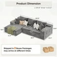 thumbnail image 6 of Furmax 109" L-Shape Cloud Modular Sectional Sofa with Deep Seat Convertible Couch Living Room Furniture Sets with Corduroy Fabric, No Assembly Required,Gray, 6 of 7