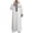 White, variant on Men's long-sleeved bathrobe, embroidered, with hood and zipper, Qamis men's loose, casual men's bathrobe, soft fabric, suitable for all seasons