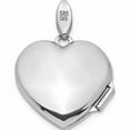 thumbnail image 4 of 14K White Gold Quilted Texture 18mm Heart Locket (25.75 X 19) Made In China -Jewelry By Sweet Pea, 4 of 8
