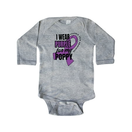 

Inktastic Chronic Pain I Wear Purple For My Poppy Gift Baby Boy or Baby Girl Long Sleeve Bodysuit