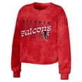thumbnail image 2 of Women's WEAR by Erin Andrews Red Atlanta Falcons Tie-Dye Cropped Pullover Sweatshirt & Shorts Lounge Set, 2 of 5