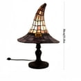 thumbnail image 3 of Witch Hat Table Lamp, Halloween Glowing Decor for Shelf, Spooky Mini LED Night Light for Bedroom, Resin Wizard Hat Ornament for Holiday & Home Decor, 3 of 6