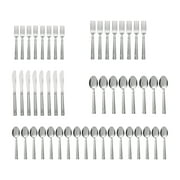 Mainstays 49 Piece Elena Stainless Steel Flatware and Organizer Tray Value Set Silver, Service for 8