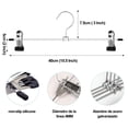 thumbnail image 2 of Perchas para Pantalones con Clip 40cm Ganchos para Ropa Perchas de Metal Ligero Resistent Antideslizantes Duradera Ajustables con Gancho Giratorio Perchas para Faldas Jeans Adultos Hogar, 2 of 7