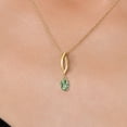 thumbnail image 3 of Gem Stone King 10K Yellow Gold Green Sapphire Pendant Necklace for Women | 0.55 Cttw | Gemstone September Birthstone | Oval 6X4MM | With 18 inch Chain, 3 of 6