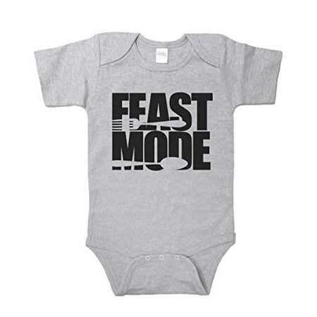 

7 ate 9 Apparel Baby s Feast Mode Thanksgiving Onepiece Grey