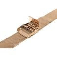 thumbnail image 5 of Bandini Mesh Watch Band, Stainless Steel Watch Band, Metal Watch Bands For Men / Women, Fold Over Watch Band Clasp, Adjustable Length Watch Strap, 24mm Metal Watch Band, Rose Gold Tone / Fine Mesh, 5 of 7