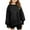 Black, variant on Girls Oversized Pullover Sweater Long Sleeve Drop Shoulder Crewneck Knit Top for Casual School Daily Wear