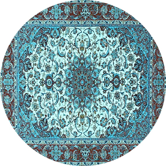 Ahgly Company Indoor Round Persian Light Blue Traditional Area Rugs, 3' Round