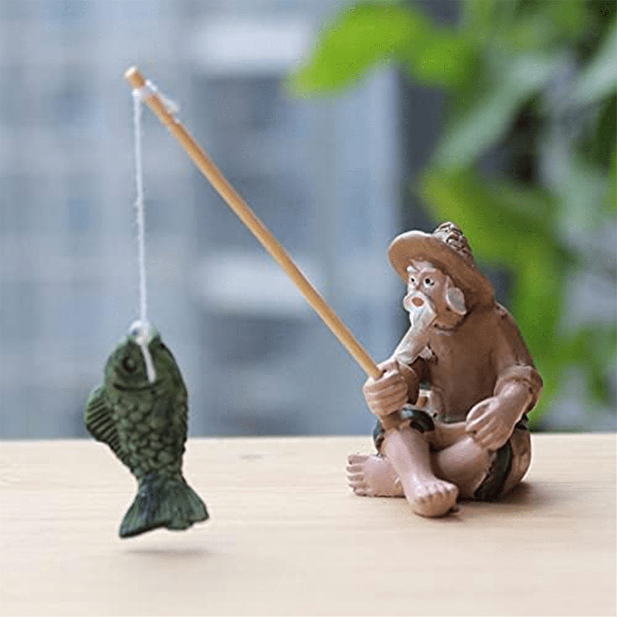 フィッシャーマンの置物 Mini Fisherman Figurines Miniature Resin Fisherman Bonsai