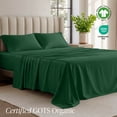 thumbnail image 3 of Bare Home Organic Jersey Sheet Set - 100% Organic Cotton - Deep Pocket - 4 Piece - Full, Forest Green, 3 of 10