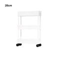 thumbnail image 2 of ZheElen Black And White Storage Cart With Reinforced Load-bearing Structure Storage Cart Utility Kitchen white,3 layers 20cm, 2 of 6
