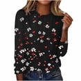 thumbnail image 4 of Perfectbot Women's Long Sleeve Crew Neck T-Shirt Floral Print Casual Comfortable Daily Top Tee, 4 of 7