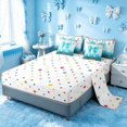 thumbnail image 4 of Homewish Cyan Bowknot Full Size Bedding Sets for Princess Girls, Glitter Cheetah Print Full Size Bed in a Bag, Polka Dots Reversible, 7 Pieces, 4 of 7