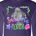 thumbnail image 4 of Inktastic Sarasota Florida Cute Swimming Manatee Long Sleeve T-Shirt, 4 of 5