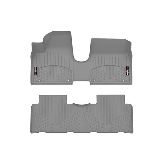 WeatherTech Custom Fit FloorLiners compatible with 2022-2024 Hyundai Ioniq 5 - 1st Row Over-The-Hump & 2nd Row, Grey