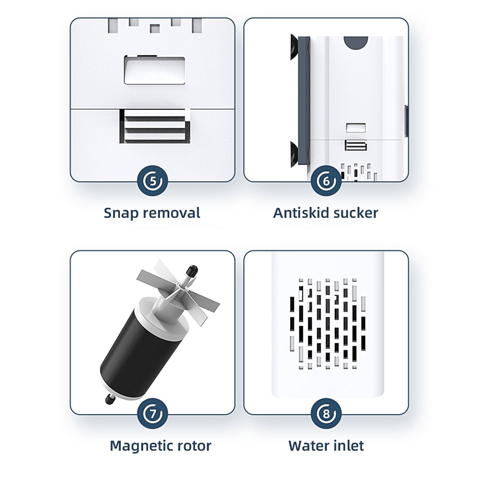 Noise 15W Aquarium Filter, Fish Tank Filter Aquarium Filtration Pump Circulation Internal Filter With Maximum Flow Of 1000L/H Adjustable Airflow Quiet And Low Noise