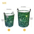 thumbnail image 2 of Lsque Green Disco Lights pattern Laundry Hamper Basket, Tall Woven Rope Hamper Basket for Clothes, Lightweight Storage Basket, Collapsible Waterproof-, 2 of 8