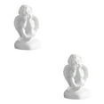 thumbnail image 4 of Redempat Resin White Angel Statue Desktop Decor Window Props Collection Christmas holding face 2Set, 4 of 6