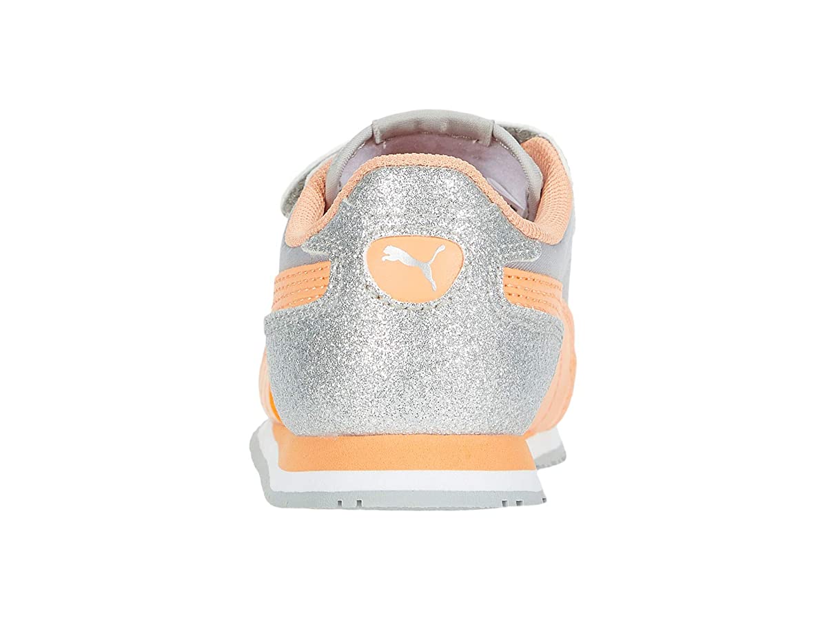 Puma Cabana Racer Glitzy Baby Girls Shoes Size 9, Color: Silver/Orange - image 5 of 6