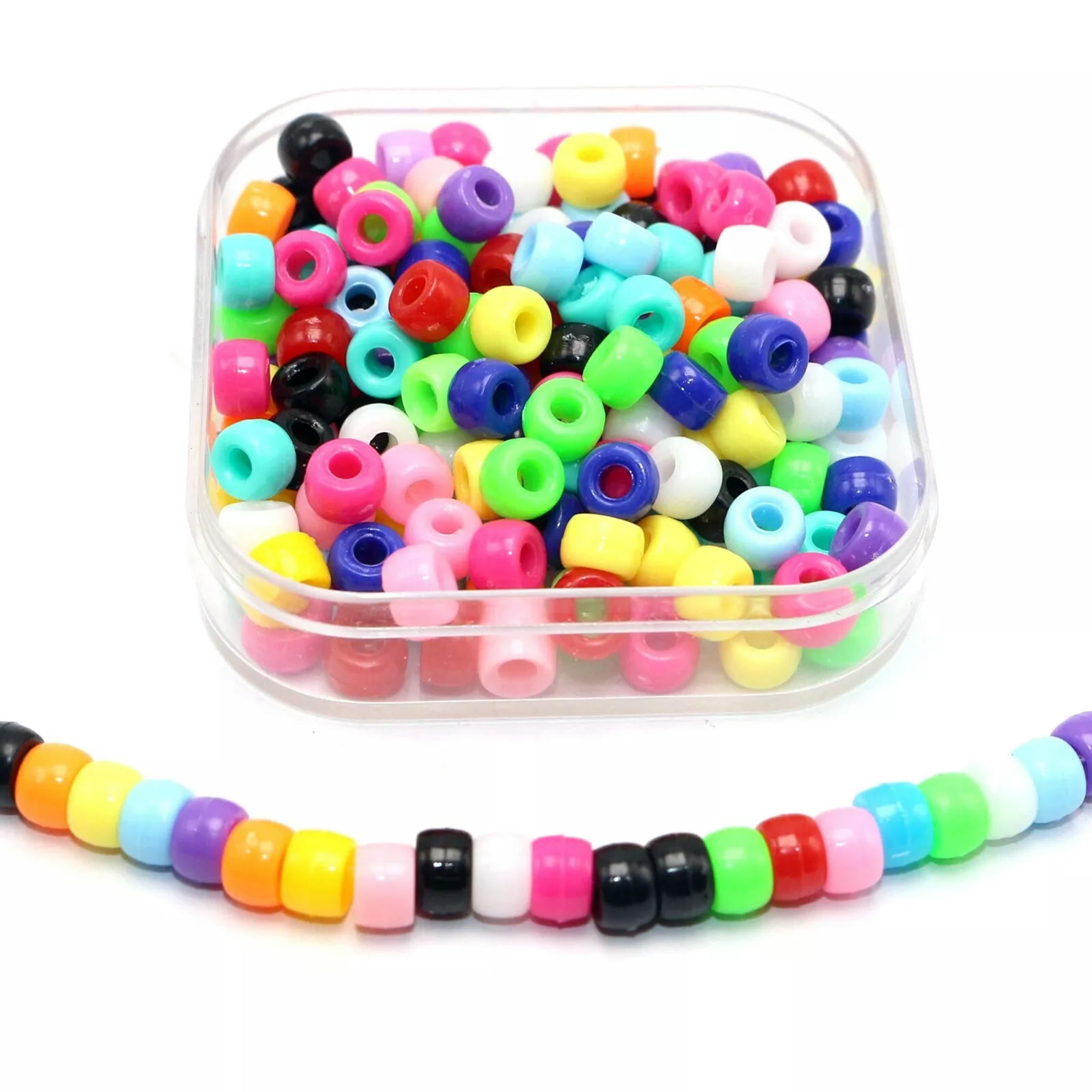 EOEMY 5000 Mixed Color Acrylic Tiny Barrel Pony Beads 6X4mm For Kids Kandi Craft