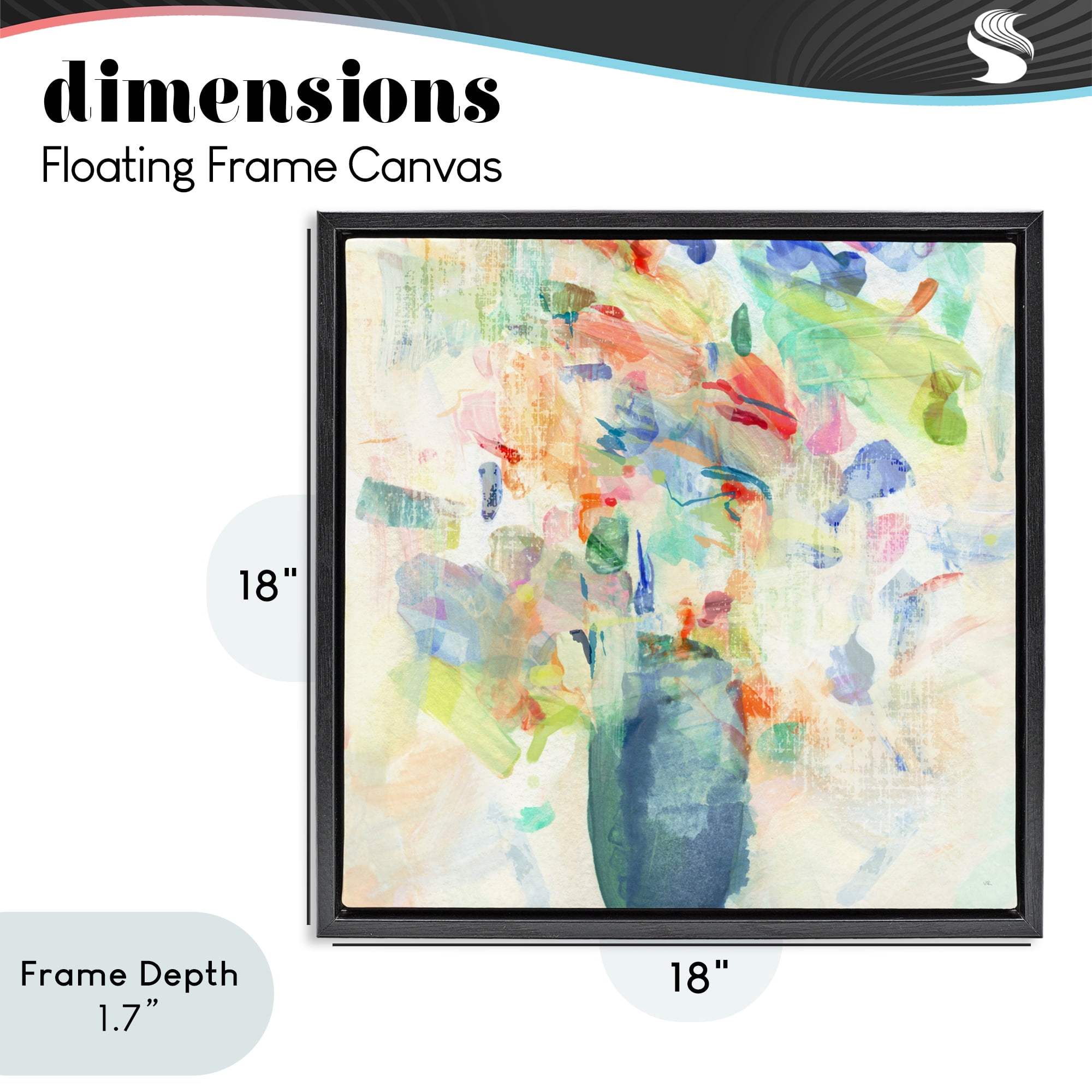 Stupell Industries Summer Flowers Brushstrokes Black Framed Floater Canvas Wall Art, design by Susan Jill