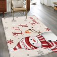 thumbnail image 2 of 3'x5' Area Rugs, Red Christmas Snowman Indoor Outdoor Area Rug for Living Room Bedroom, Xmas Snowflake Birds Washable Bathroom Rugs Kitchen Floor Carpet Mats Home Decor Aesthetic, 2 of 8