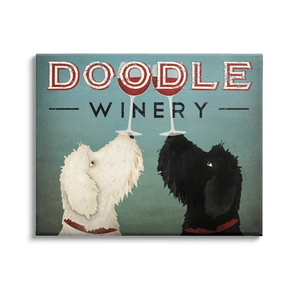 Stupell Industries Antique Winery Dogs Sign Graphic Art Gallery Wrapped Canvas Print Wall Art, Design by Ryan Fowler
