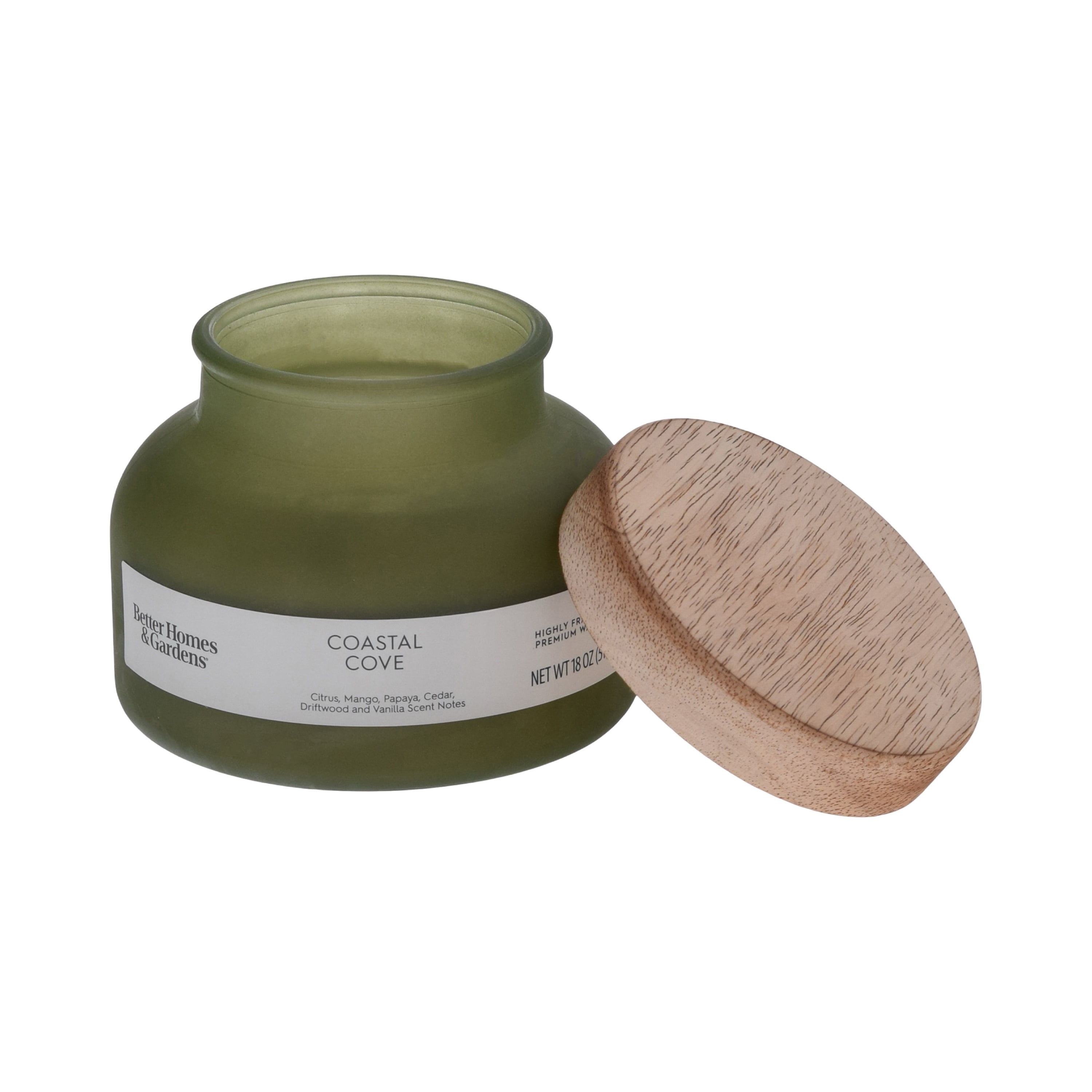 (4 pack) Better Homes and Gardens Coastal Cove Scented 2-Wick Frosted Jar Candle 18oz.