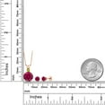 thumbnail image 2 of Gem Stone King 18K Rose Gold Plated Silver Round Red Created Ruby and Green Peridot Pendant and Earrings Jewelry Set for Women (5.41 Cttw, Gemstone Birthstone, with 18 inch Chain), 2 of 3