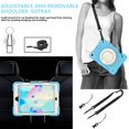 thumbnail image 5 of Case for iPad 9.7 6th/5th 2018/2017 / Air 2 / Pro 9.7, 360° Rotating Silicone PC Multi-Functional Handle-Kickstand Shockproof Cover & Shoulder Strap & Pencil Holder,Skyblue, 5 of 10