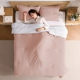 thumbnail image 5 of Virtu Comforter Sets, All Season Lightweight Reversible Queen Comforter Set, 3-Pc Bedding Sets, Linen/White, 5 of 8