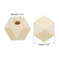 thumbnail image 2 of Uxcell 12mm Natural Wood Beads, 50 Pack Unfinished Wooden Beads Geometric Hexagon Loose Beads Spacer Beads, 2 of 5