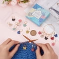1box 16Pcs 8 Colors Alloy Enamel Butterfly Charm Locking Stitch Markers ...