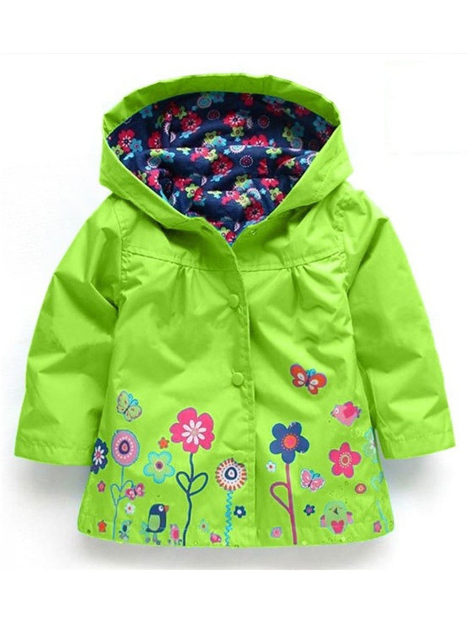 Fiomva Little Girls Toddler Hoodie Windbreaker Lightweight Raincoat