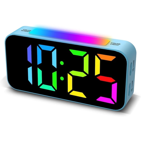 Loud Alarm Clocks for Bedrooms Heavy Sleepers, Digital Clock with Night Light, Large Display, Dual Alarm, Snooze, Dimmable Bedside Alarm Clock for Kids Teens Boys Girls