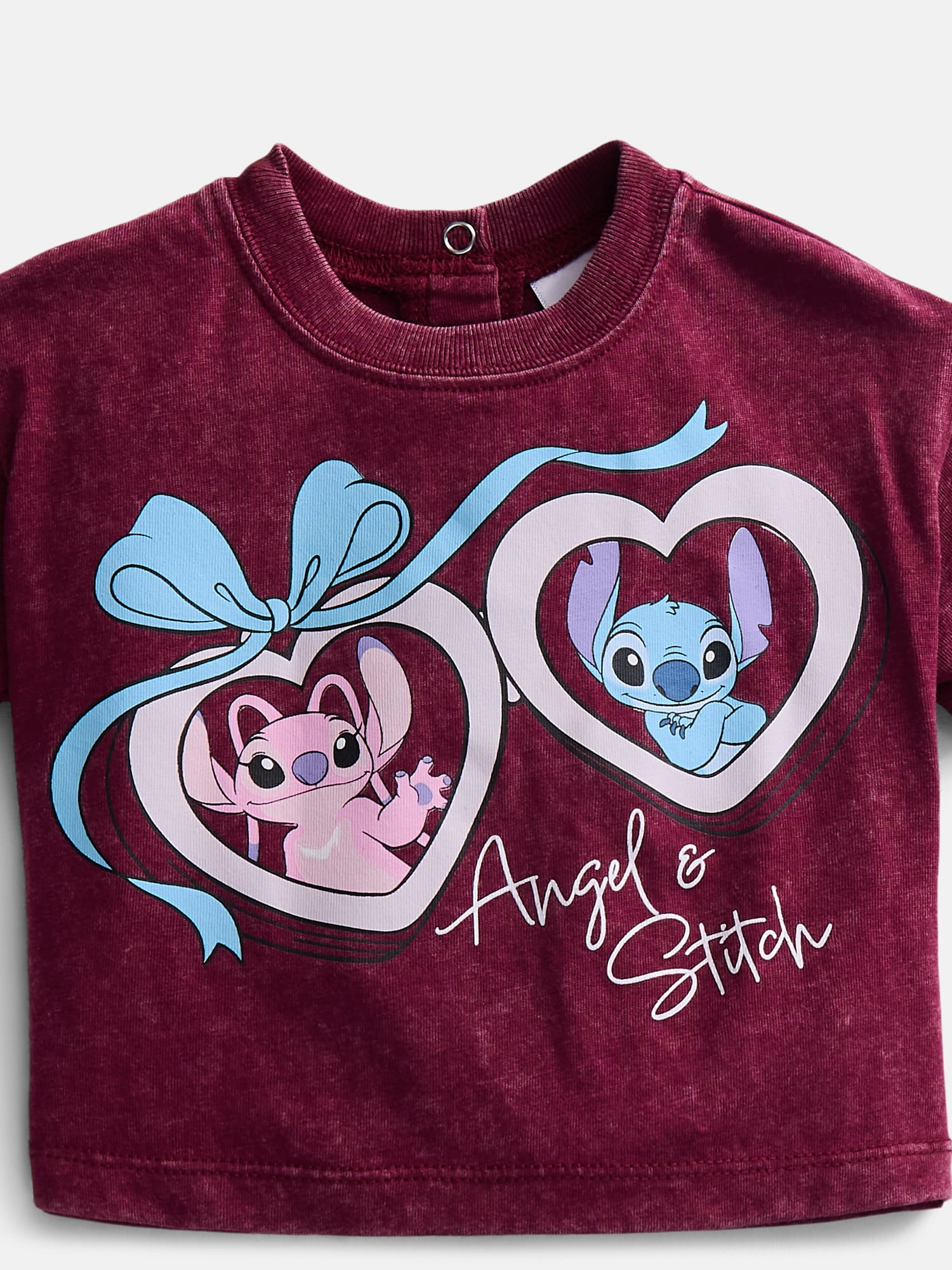 Disney Stitch Baby Girls Mineral Wash Graphic Tee and Skort Set, 2-Piece, Sizes 0/3M-6/9M