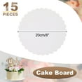 thumbnail image 2 of Plateau à Gâteau Rond 15 Pcs, Base de Gâteau Ronde 8 Pouces, Assiette à Gâteau Ronde Base en Carton, Blanc, 2 of 6