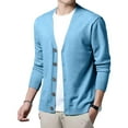 thumbnail image 2 of HBFAGFB Sweaters for Men V Neck Button Down Cardigan Lightweight Jacket Versatile Daily Wear Blue Size M, 2 of 4