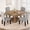 Annual ring, variant on Square Dining Room Table for 4-6 People, Heavy Duty 350Lbs Kitchen Table with 2-Tier Storage, Waterproof Wooden Dinner Table with Sturdy Triangle Legs, Annual Ring Texture (Table only)