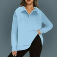 thumbnail image 2 of Timegard Tops for Women Lapel V Neck Drop Shoulder Blouse Fall Casual Solid Color Long Sleeve Tops, 2 of 7