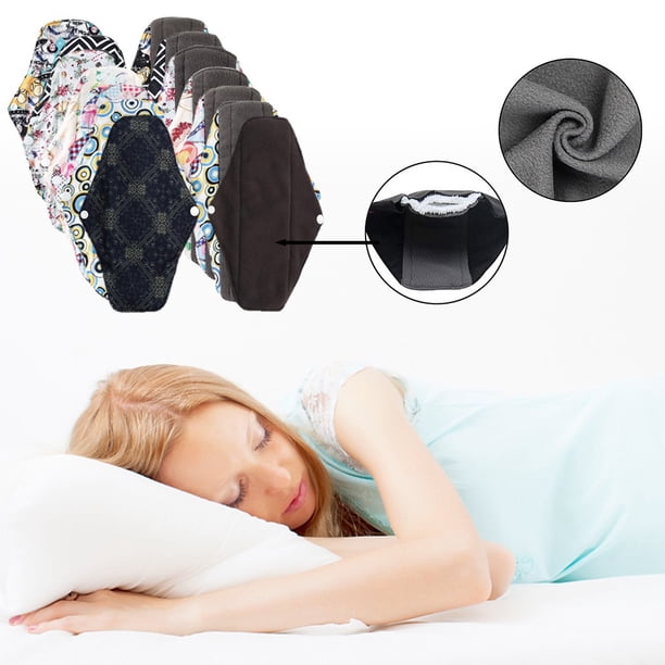 Fiudx Toalla Sanitaria Reutilizable, Absorbente de Fibra de Carbón, a Prueba de Fugas y Suave, Diseño Ecológico, Cómoda para Viajes, Actividades Al Aire Libre, Ejercicio y Salud Femenina, Tamaño de 2