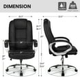 thumbnail image 5 of NEO CHAIR Home Office Chair, Heavy Duty Leather Office Chair, Ergonomic High Back Cushion Lumbar Back Support, Computer Desk Executive Chair for Work, 8 Hours Comfort, Jet Black, 5 of 10